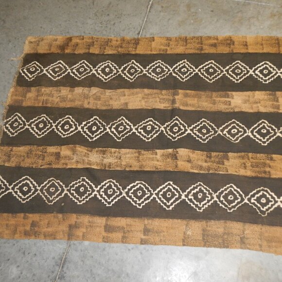 Very Old African Mudcloth Tablecloth Tapestry Blanket hand painted woven dyed - Picture 1 of 6